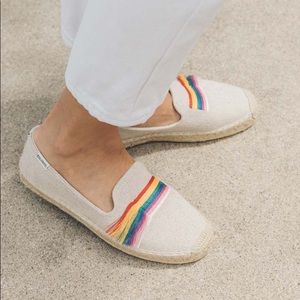 Soludos rainbow flag canvas slip-ons